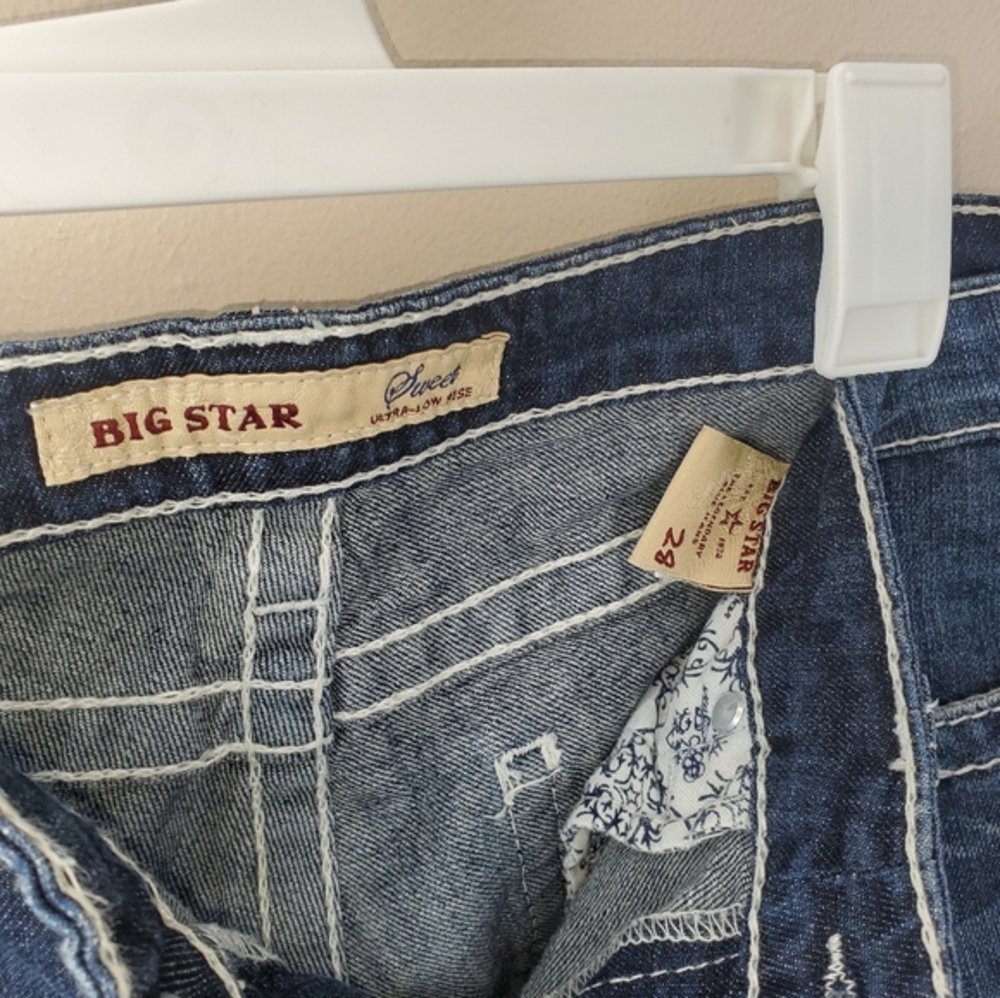 Big Star Sweet Ultra Low Rise Denim Capri Pants Womens Size 29 - Picture 4 of 5